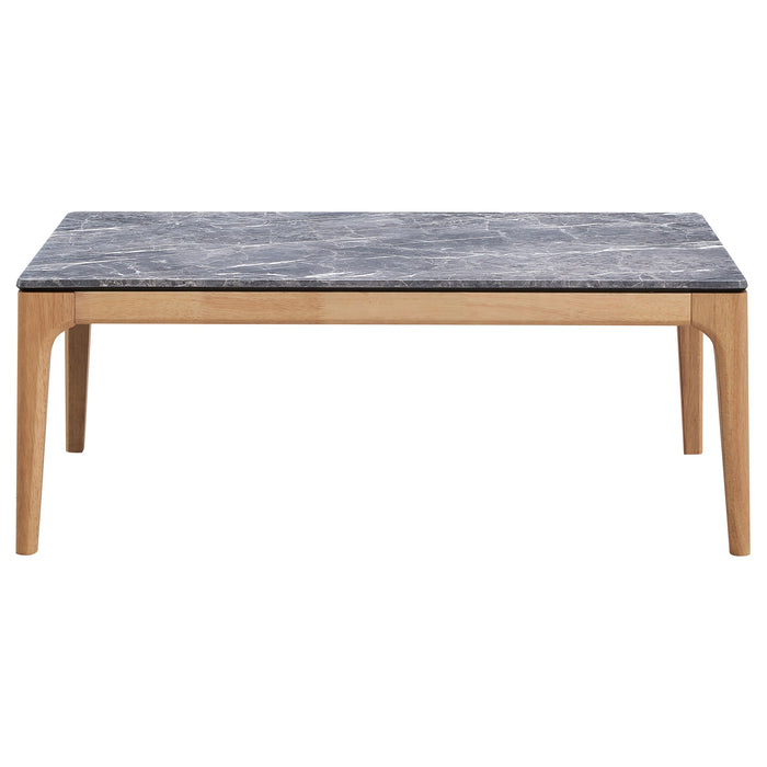 Coaster Polaris Rectangular Coffee Table with Marble-like Top Teramo and Light Oak Default Title