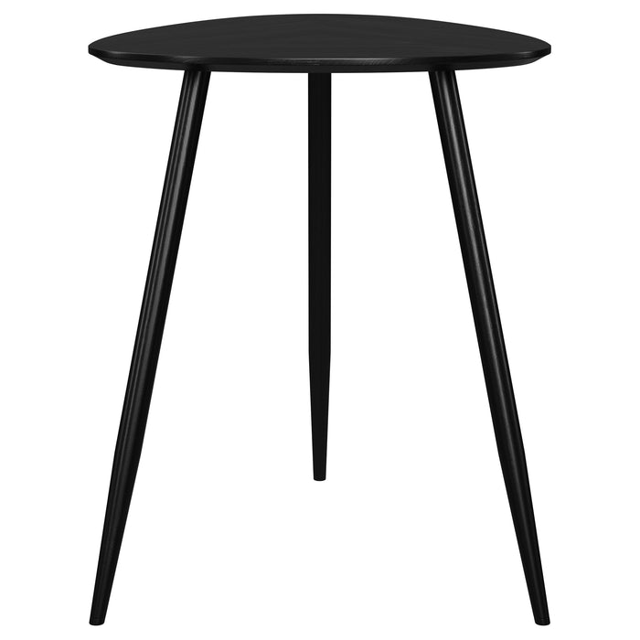 Odessa Triangular Solid Wood End Table Black