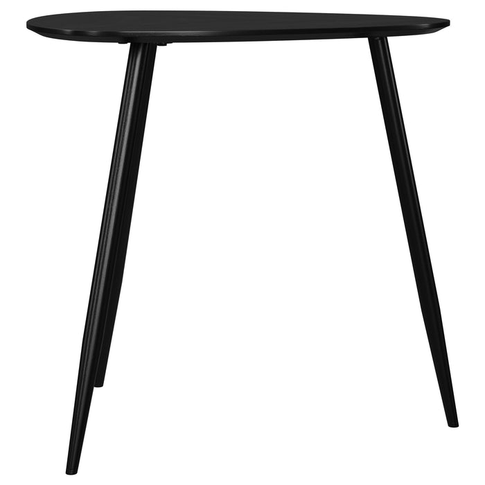 Odessa Triangular Solid Wood End Table Black