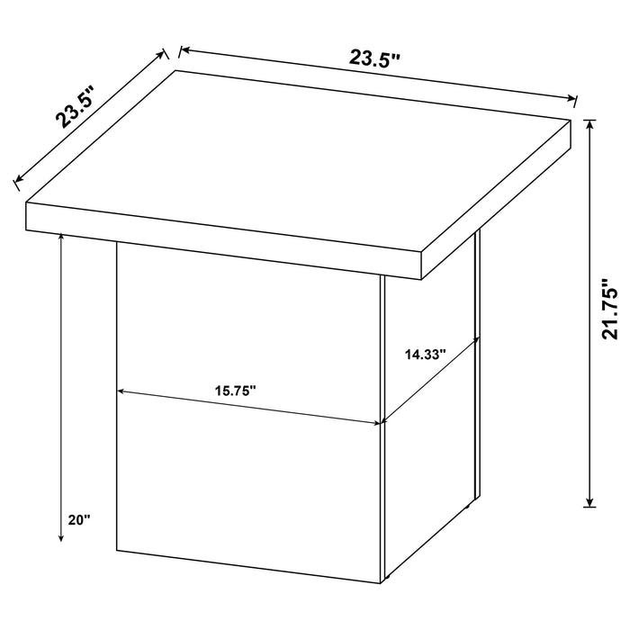 Coaster Devar Square Engineered Wood End Table Mango Default Title