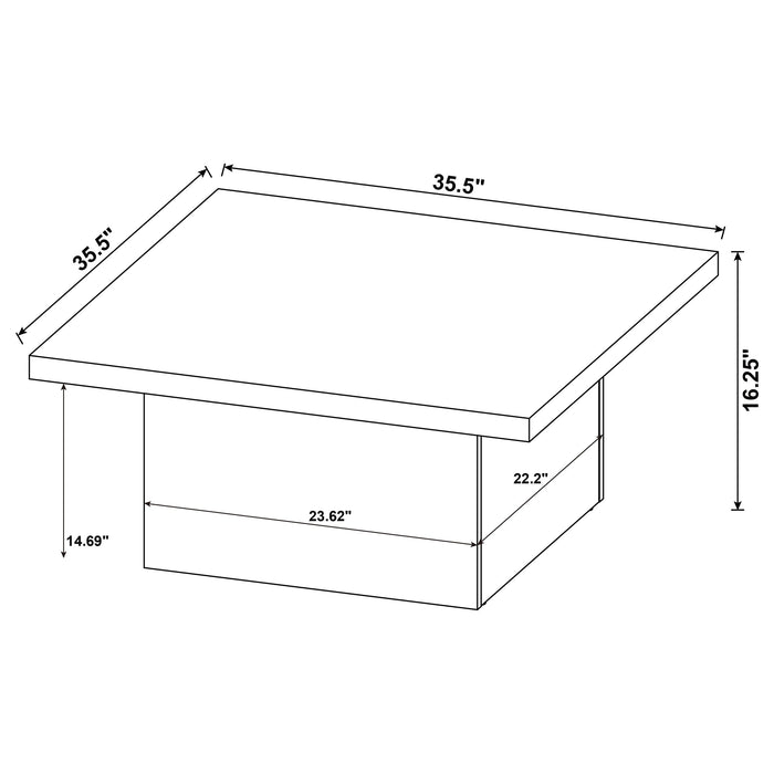 Coaster Devar Square Engineered Wood Coffee Table Mango Default Title