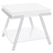 Coaster Marcia Wood Rectangular End Table White High Gloss and Chrome Default Title