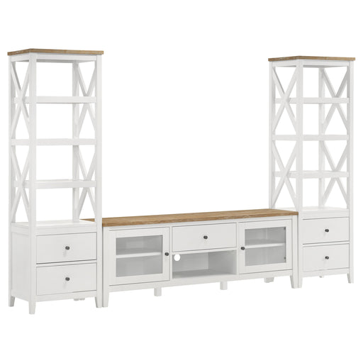 Coaster Angela 3-piece Entertainment Center With 67" TV Stand Brown and White Default Title