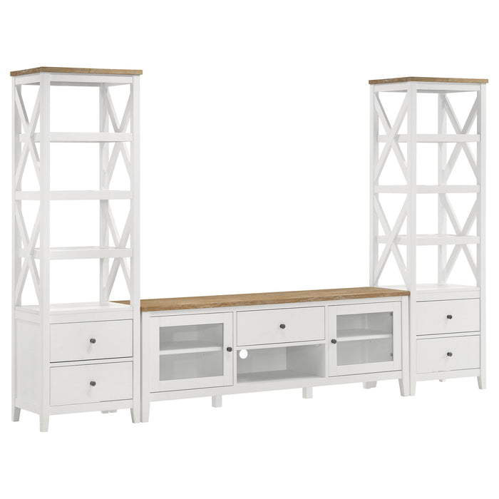 Coaster Angela 3-piece Entertainment Center With 67" TV Stand Brown and White Default Title