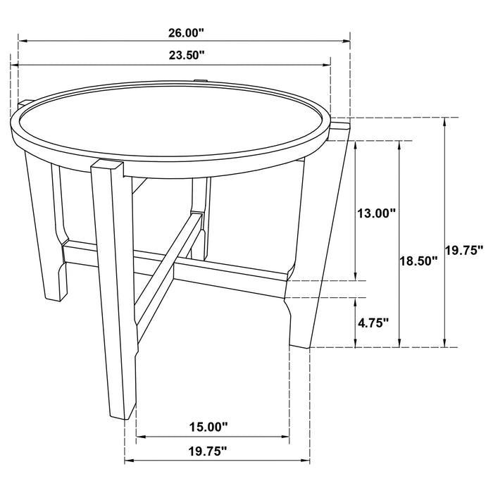 Coaster Cota Round Solid Wood End Table Dark Brown Default Title