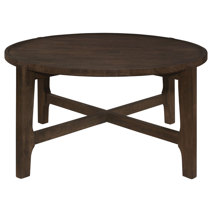 Coaster Cota Round Solid Wood Coffee Table Dark Brown Default Title