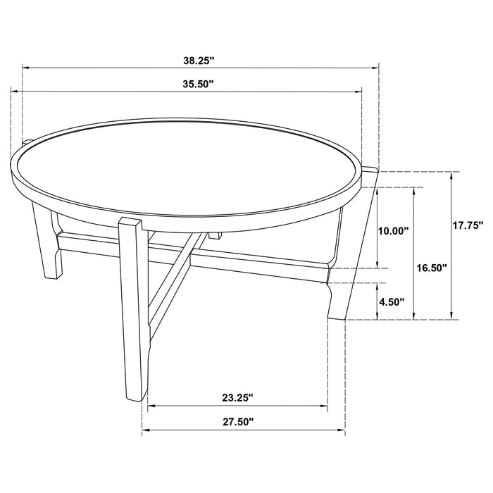 Coaster Cota Round Solid Wood Coffee Table Dark Brown Default Title