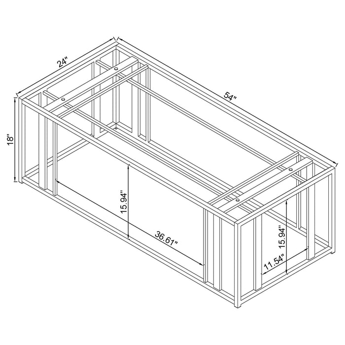 Coaster Adri Rectangular Glass Top Coffee Table Clear and Black Nickel Default Title