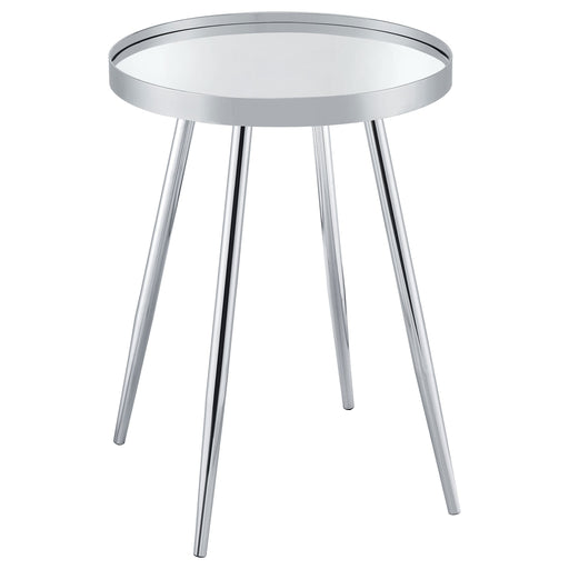 Coaster Kaelyn Round Mirror Top End Table Chrome Default Title