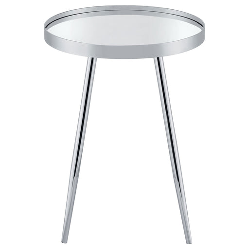 Coaster Kaelyn Round Mirror Top End Table Chrome Default Title