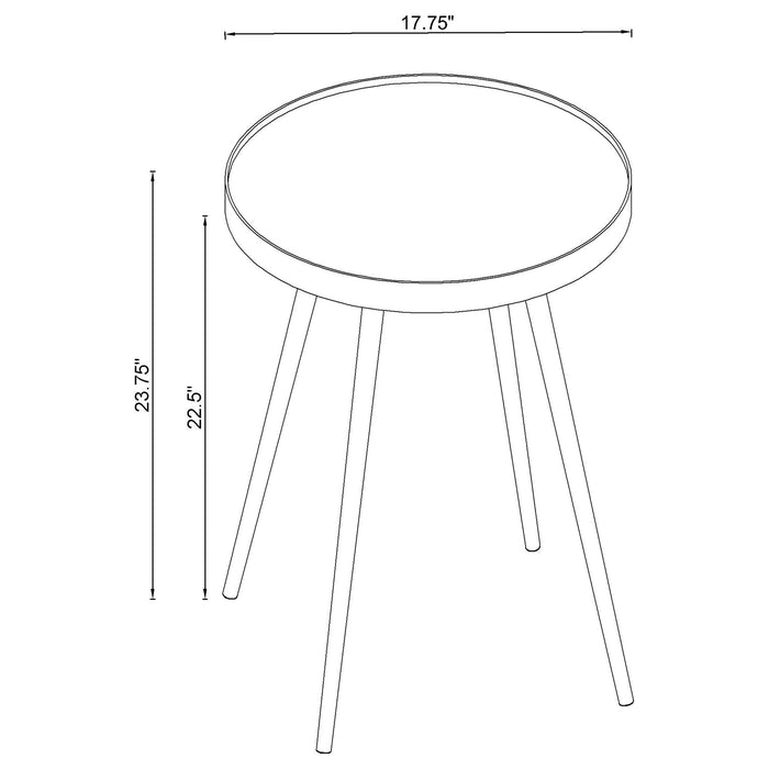 Coaster Kaelyn Round Mirror Top End Table Chrome Default Title