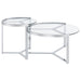 Coaster Delia 2-Piece Round Glass Top Nesting Coffee Table Clear and Chrome Default Title