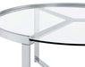 Coaster Delia 2-Piece Round Glass Top Nesting Coffee Table Clear and Chrome Default Title