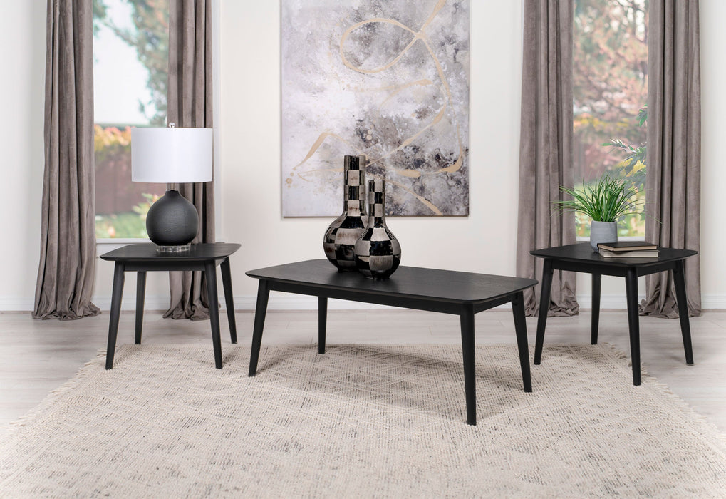 Coaster Carey 3-piece Occasional Set with Coffee and End Tables Black Default Title