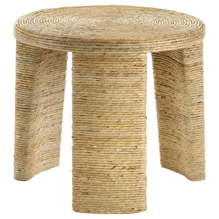 Coaster Artina Woven Rattan Round End Table Natural Brown Default Title