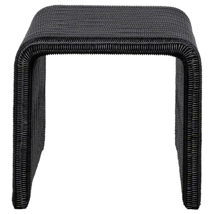 Coaster Cahya Woven Rattan Sqaure End Table Black Default Title