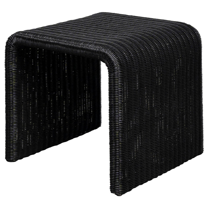 Coaster Cahya Woven Rattan Sqaure End Table Black Default Title