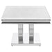 Coaster Kerwin U-base Rectangle Coffee Table White and Chrome Default Title