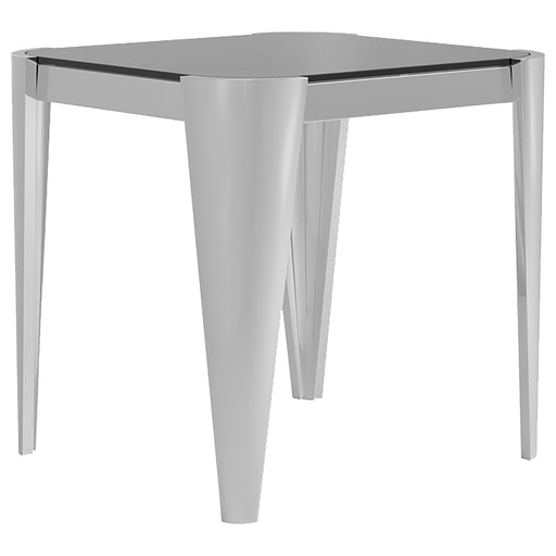 Square Smoked Glass Top Stainless Steel End Table Chrome