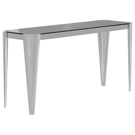 Rectangle Glass Top Console Table Silver and Grey