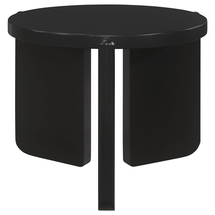 Coaster Cordova Round Solid Wood End Table Black Default Title