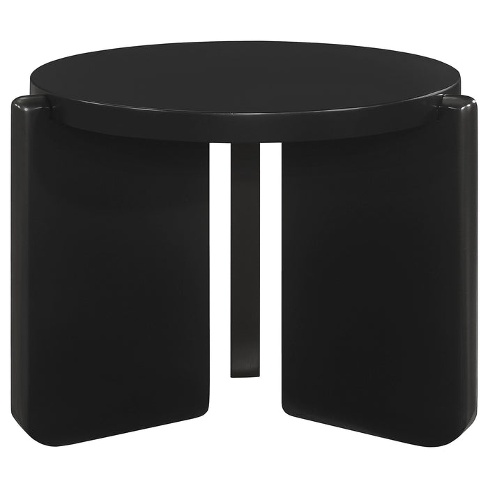 Coaster Cordova Round Solid Wood End Table Black Default Title