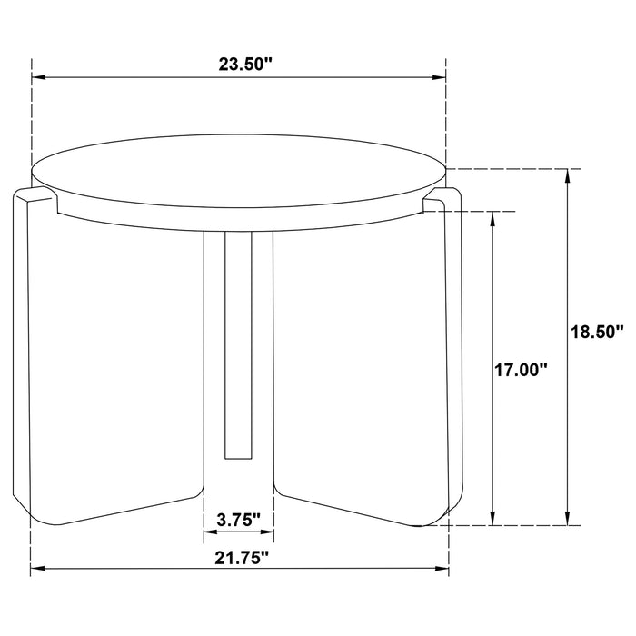 Coaster Cordova Round Solid Wood End Table Black Default Title