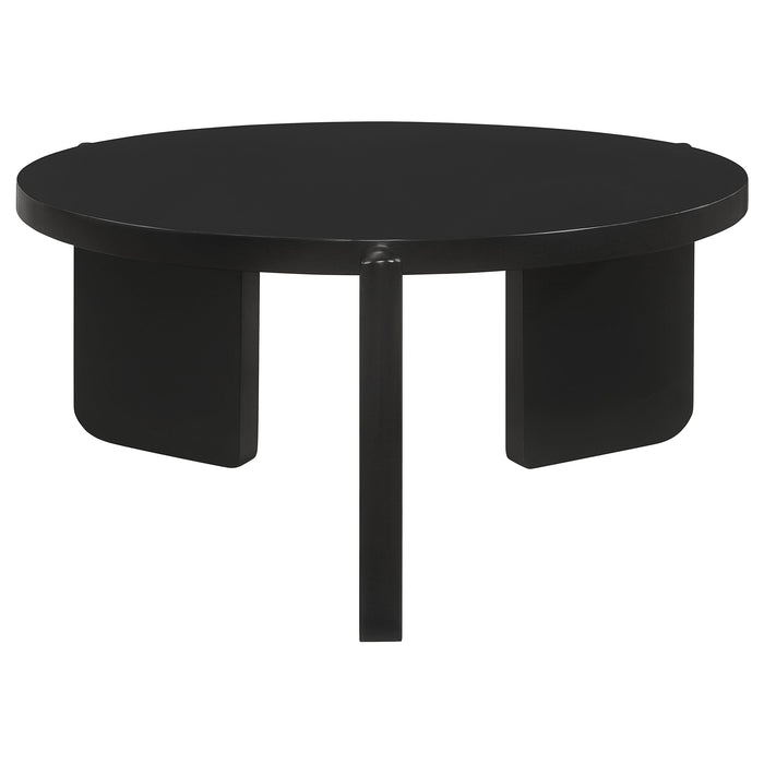 Coaster Cordova Round Solid Wood Coffee Table Black Default Title