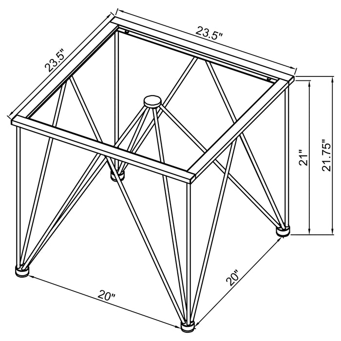 Chalet Square Smoked Glass Top End Table Chrome