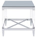 Coaster Lindley Square End Table with Acrylic Legs and Tempered Mirror Top Chrome Default Title