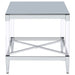 Coaster Lindley Square End Table with Acrylic Legs and Tempered Mirror Top Chrome Default Title