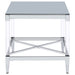 Coaster Lindley Square End Table with Acrylic Legs and Tempered Mirror Top Chrome Default Title