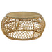 Coaster Dahlia Round Glass Top Woven Rattan Coffee Table Natural Brown Default Title