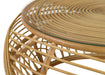 Coaster Dahlia Round Glass Top Woven Rattan Coffee Table Natural Brown Default Title