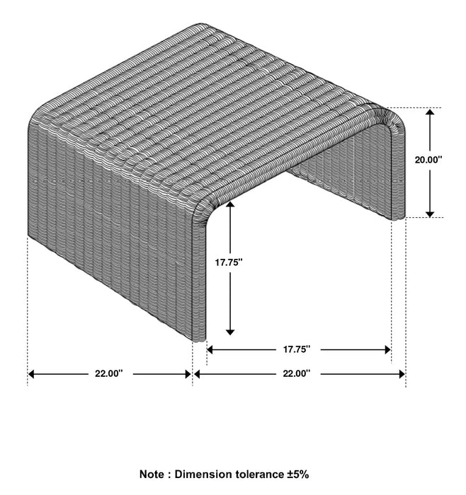 Coaster Juanita Square Rattan End Table Natural Default Title