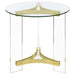 Coaster Janessa Round Glass Top End Table With Acrylic Legs Clear and Matte Brass Default Title