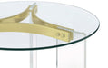 Coaster Janessa Round Glass Top End Table With Acrylic Legs Clear and Matte Brass Default Title