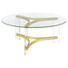 Coaster Janessa Round Glass Top Coffee Table With Acrylic Legs Clear and Matte Brass Default Title