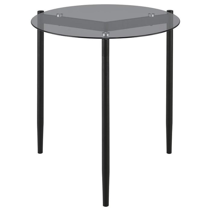 Rosalie Round Smoked Glass Top End Table Sandy Black