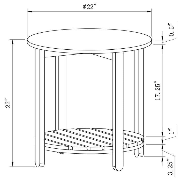 Fowler 1-shelf Round Engineered Wood Coffee Table Natural