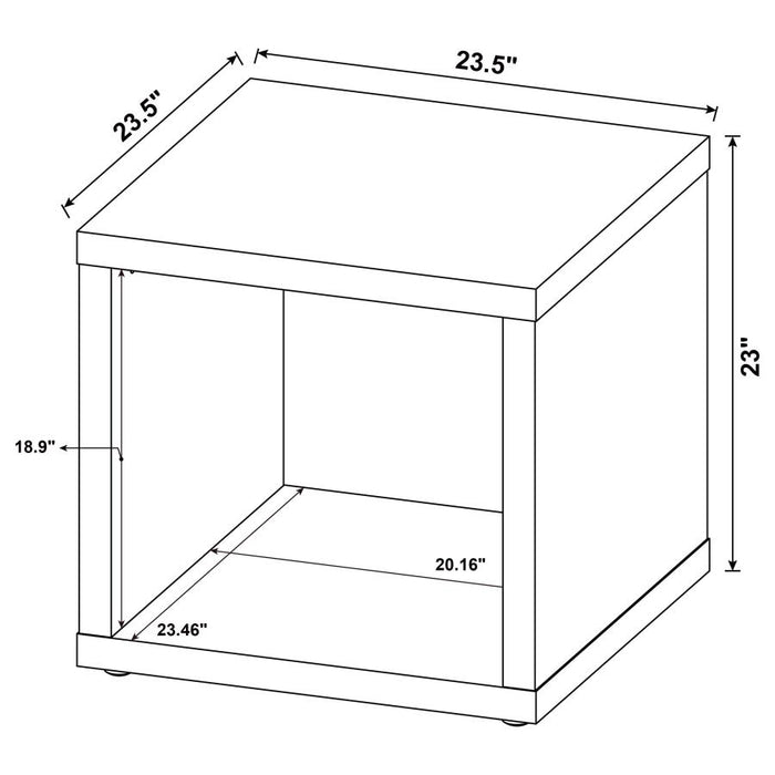 Frisco Square Engineered Wood Side End Table Dark Pine