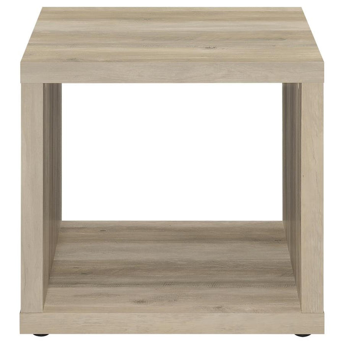 Frisco Square Engineered Wood Side End Table Distressed Pine