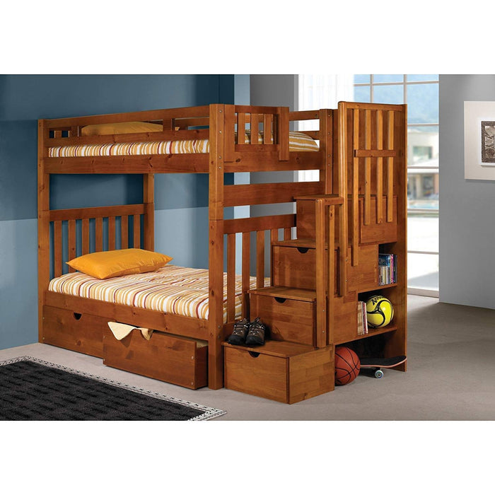 Twin/Twin Tall Mission Stairway Bunkbed