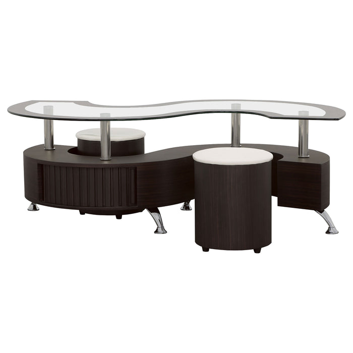 Coaster Buckley 3-piece Coffee Table and Stools Set Cappuccino Default Title