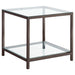 Coaster Trini End Table with Glass Shelf Black Nickel Default Title