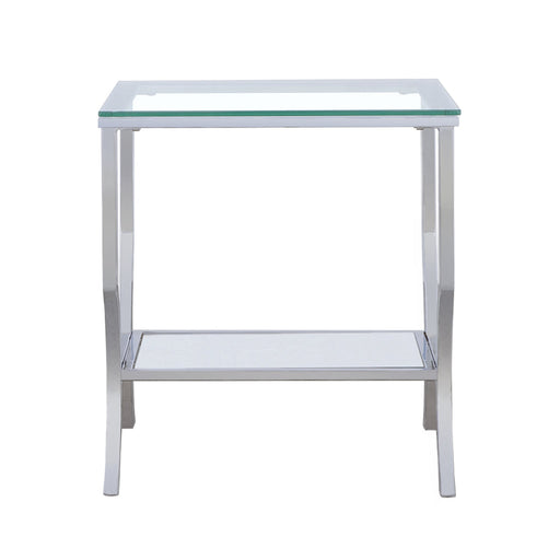 Coaster Saide Square End Table with Mirrored Shelf Chrome Default Title