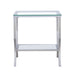 Coaster Saide Square End Table with Mirrored Shelf Chrome Default Title