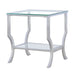 Coaster Saide Square End Table with Mirrored Shelf Chrome Default Title