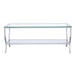 Coaster Saide Rectangular Coffee Table with Mirrored Shelf Chrome