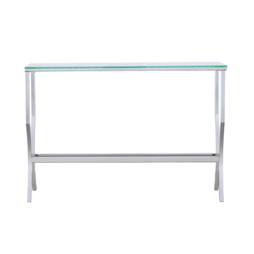 Coaster Saide Rectangular Sofa Table with Mirrored Shelf Chrome Default Title